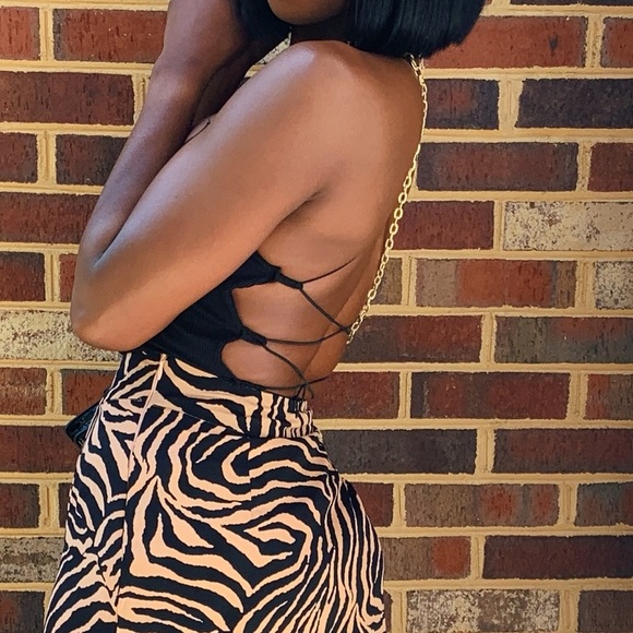 Black Lace Up Bodysuit - Picture 2 of 7